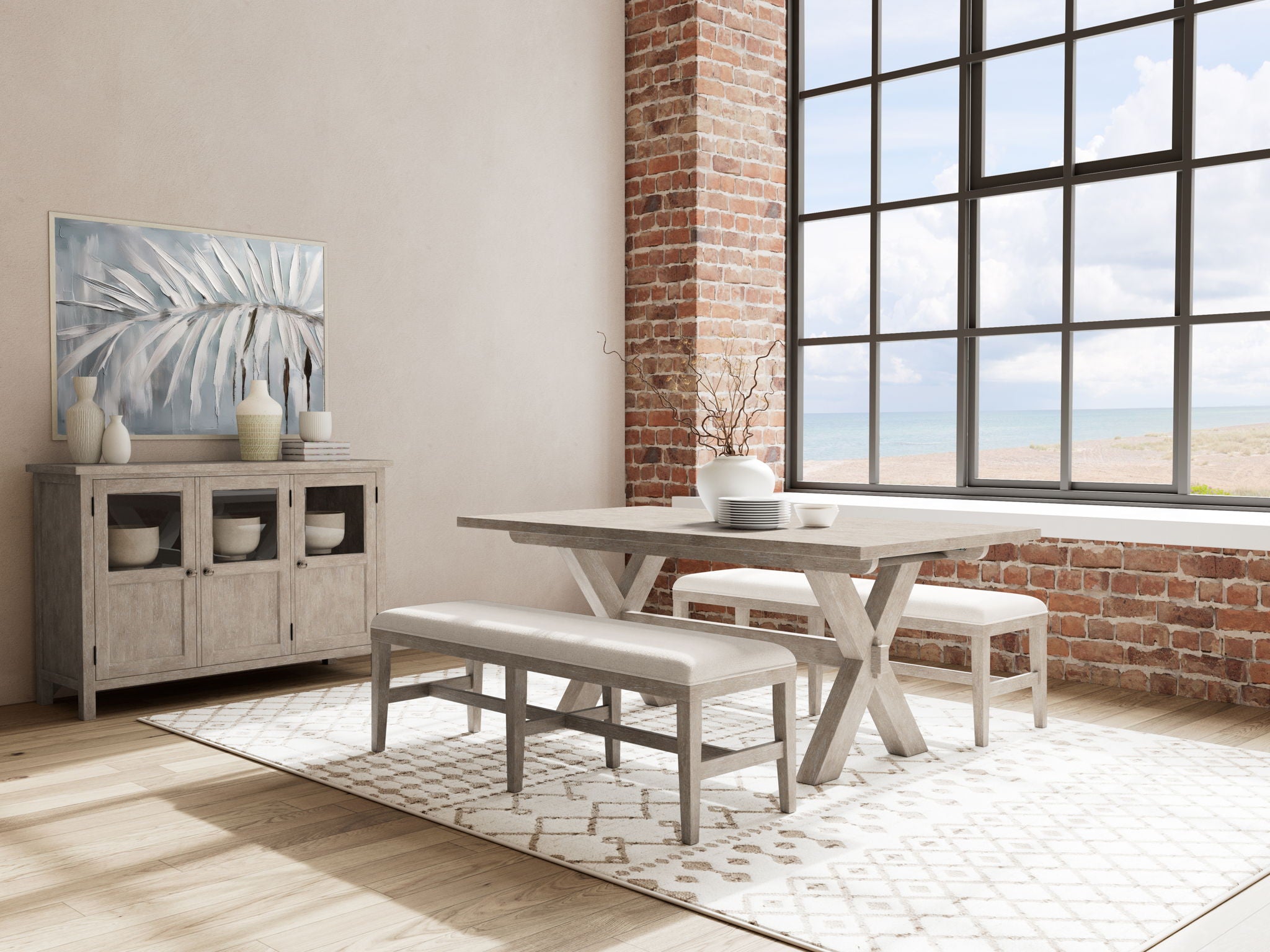 Bennett - Rectangle Dining Table - Frosted Gray