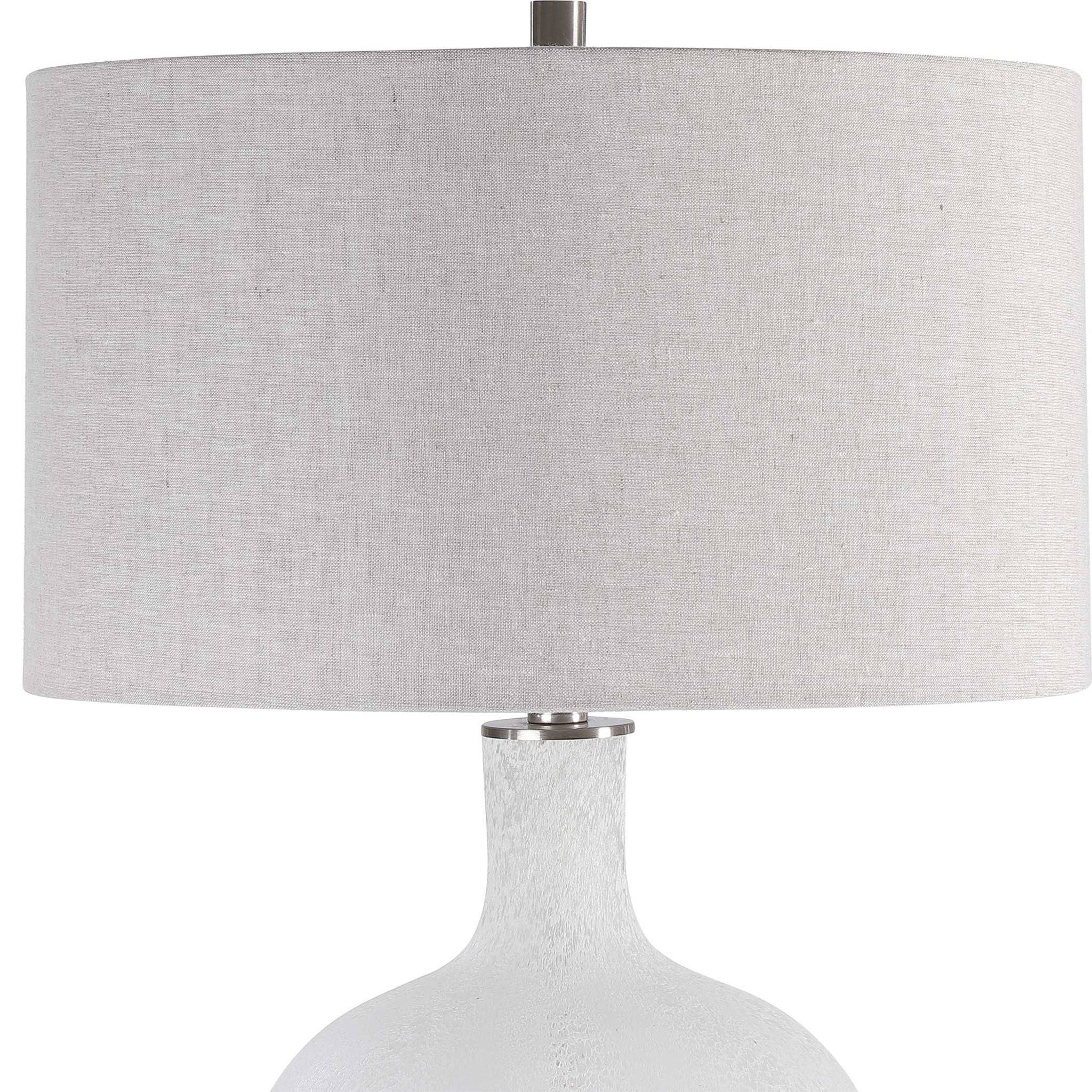 Whiteout - Mottled Glass Table Lamp - White