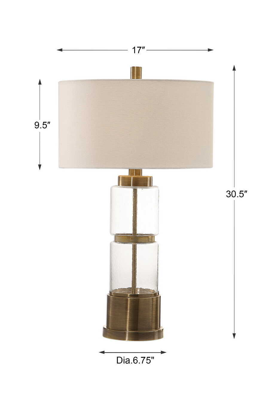Vaiga Design Vaiga - Glass Column Lamp - Gold – Setting The Space