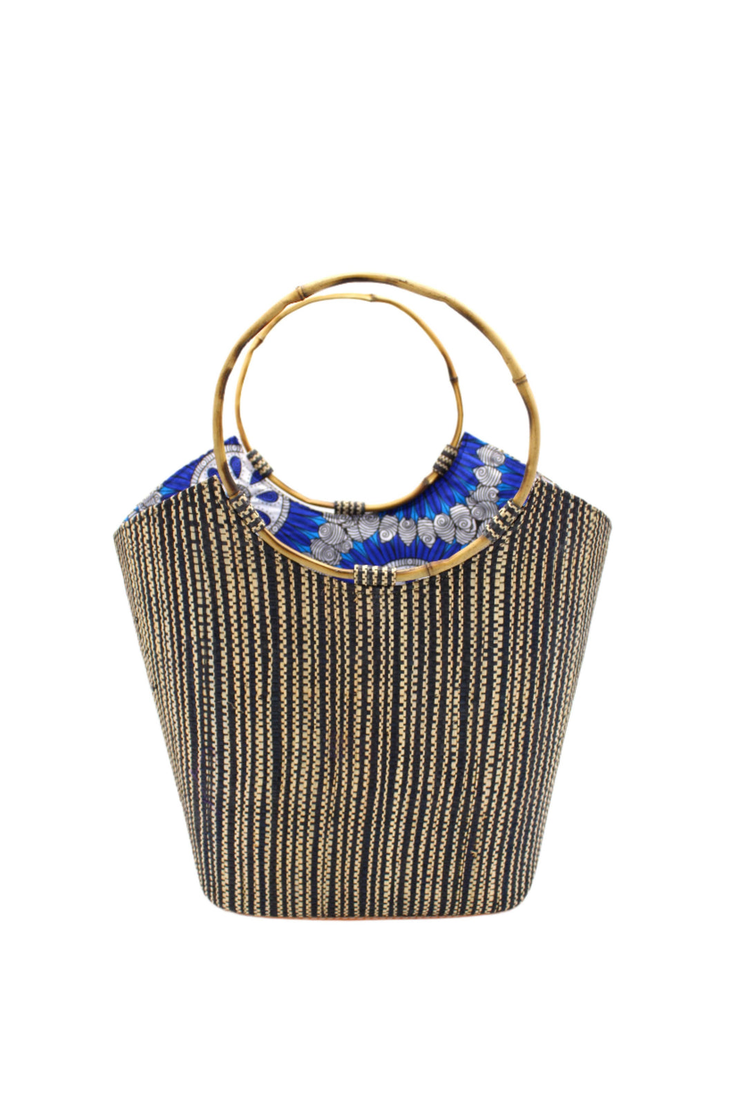Carmen Straw Bucket Bag with Bamboo Handles: Saffron