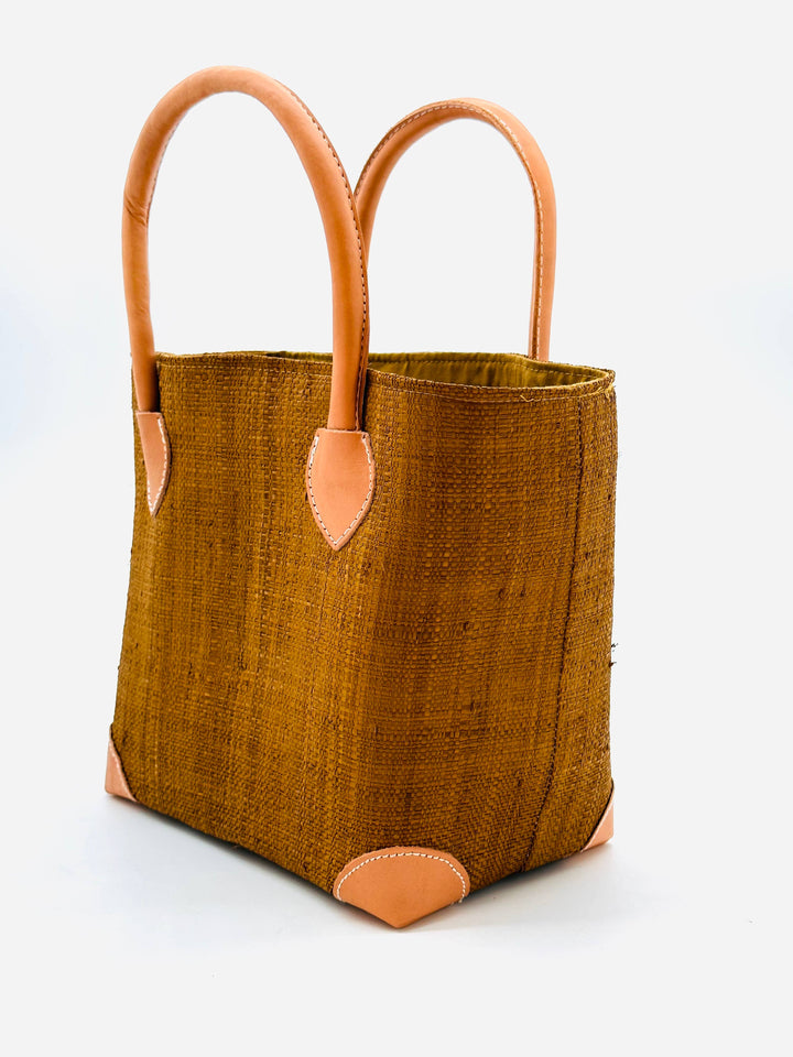 Augustine Straw Basket Bag: Small / Fuschia