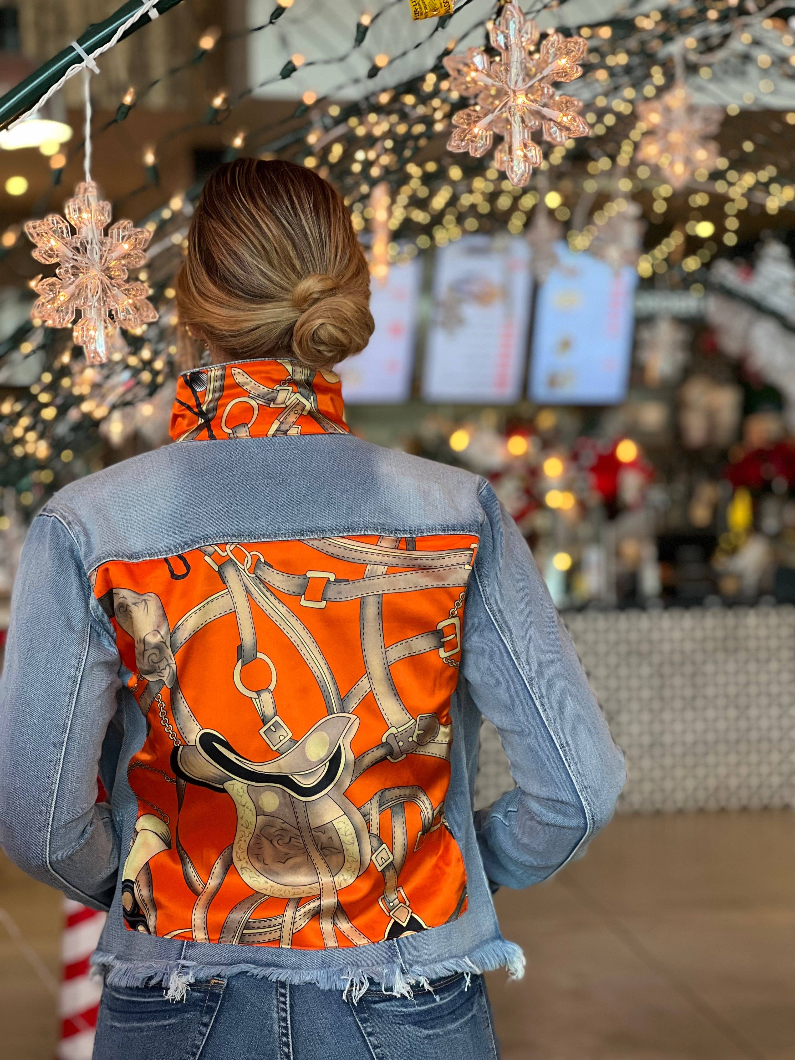 The Light Denim Jacket / Orange Equestrian: Medium