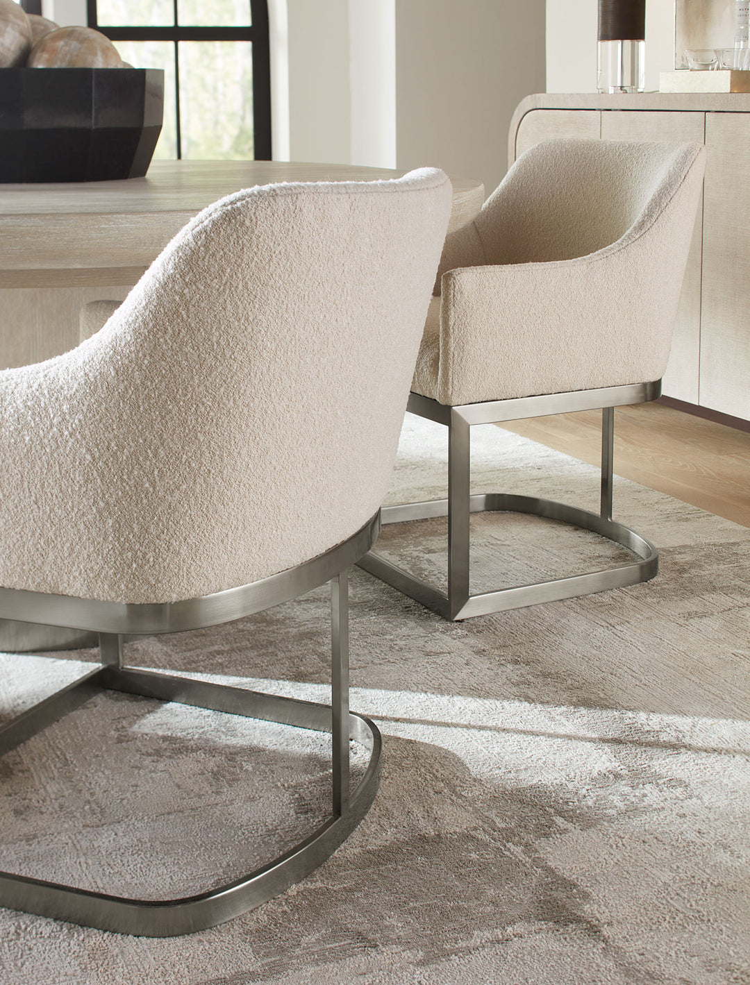 Modern Mood - Upholstered Arm Chair With Metal Base - Beige