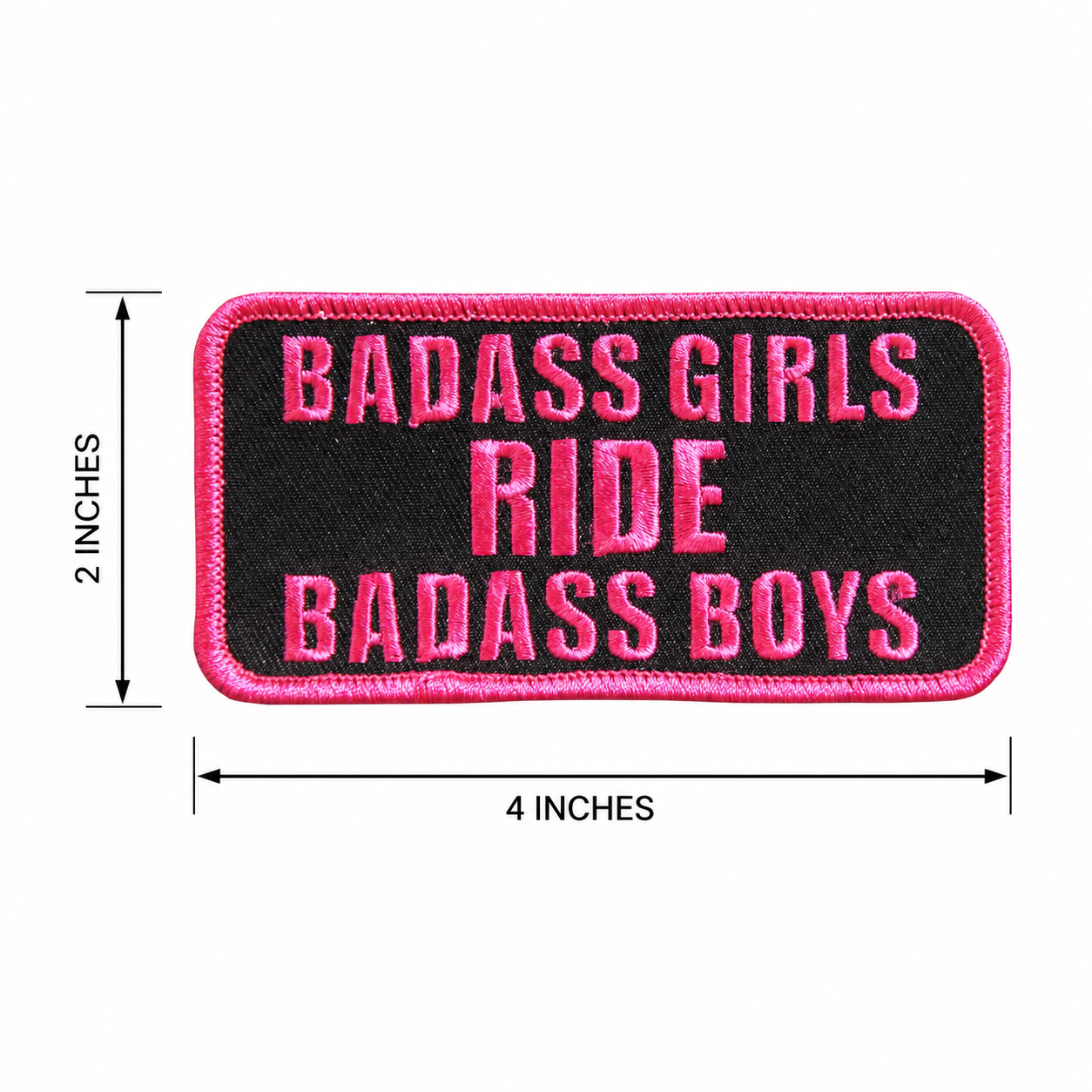 Girls Ride Badass Boys Embroidered Patch – 4" x 2