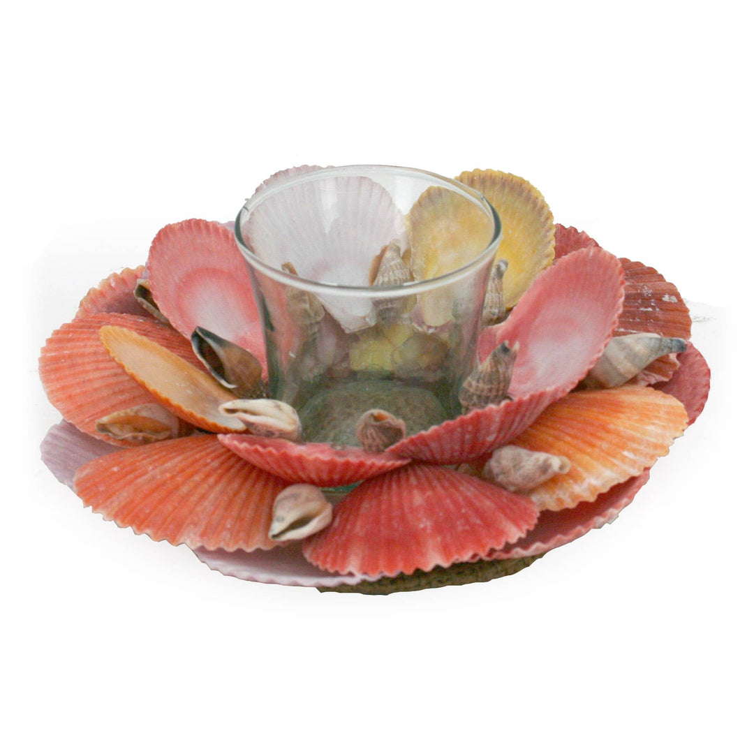 Scallop Shell Glass Tealight Holder