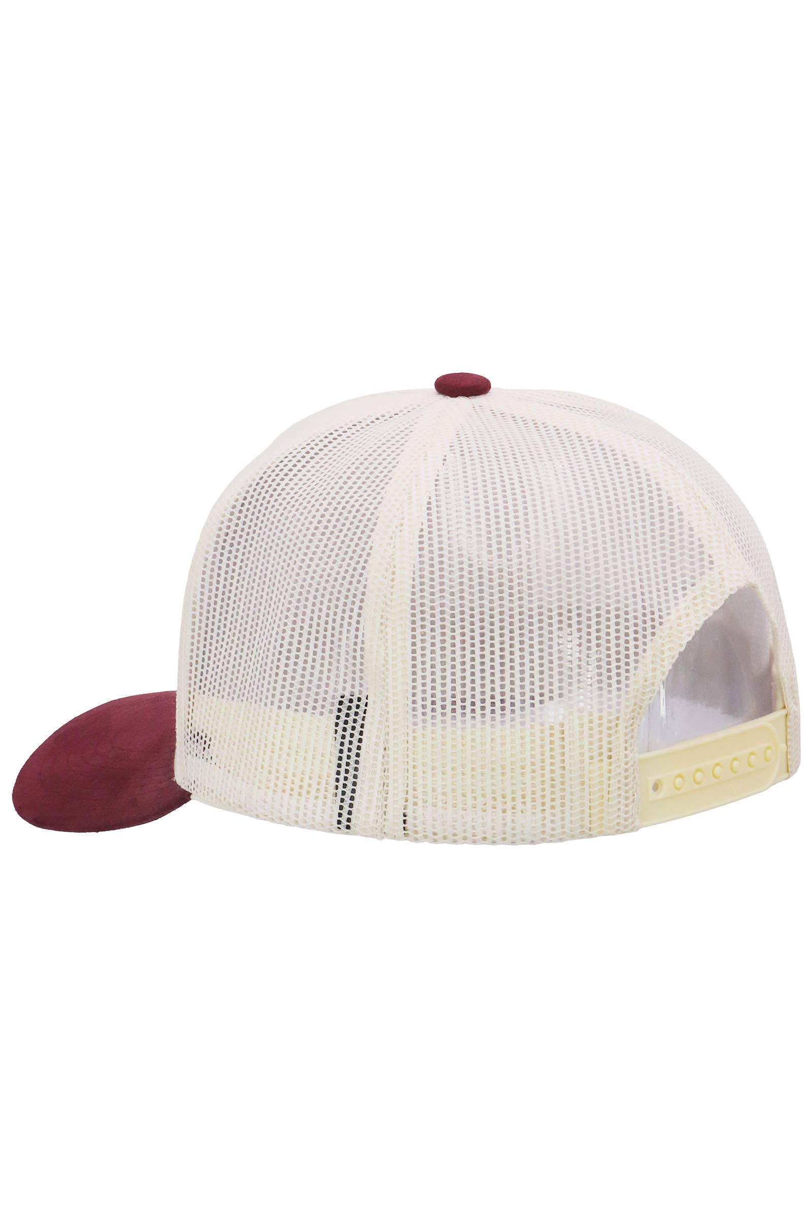 Vegan Suede 5 Panel Snap Back Trucker Hat: BEIGE/BLACK / ONE SIZE