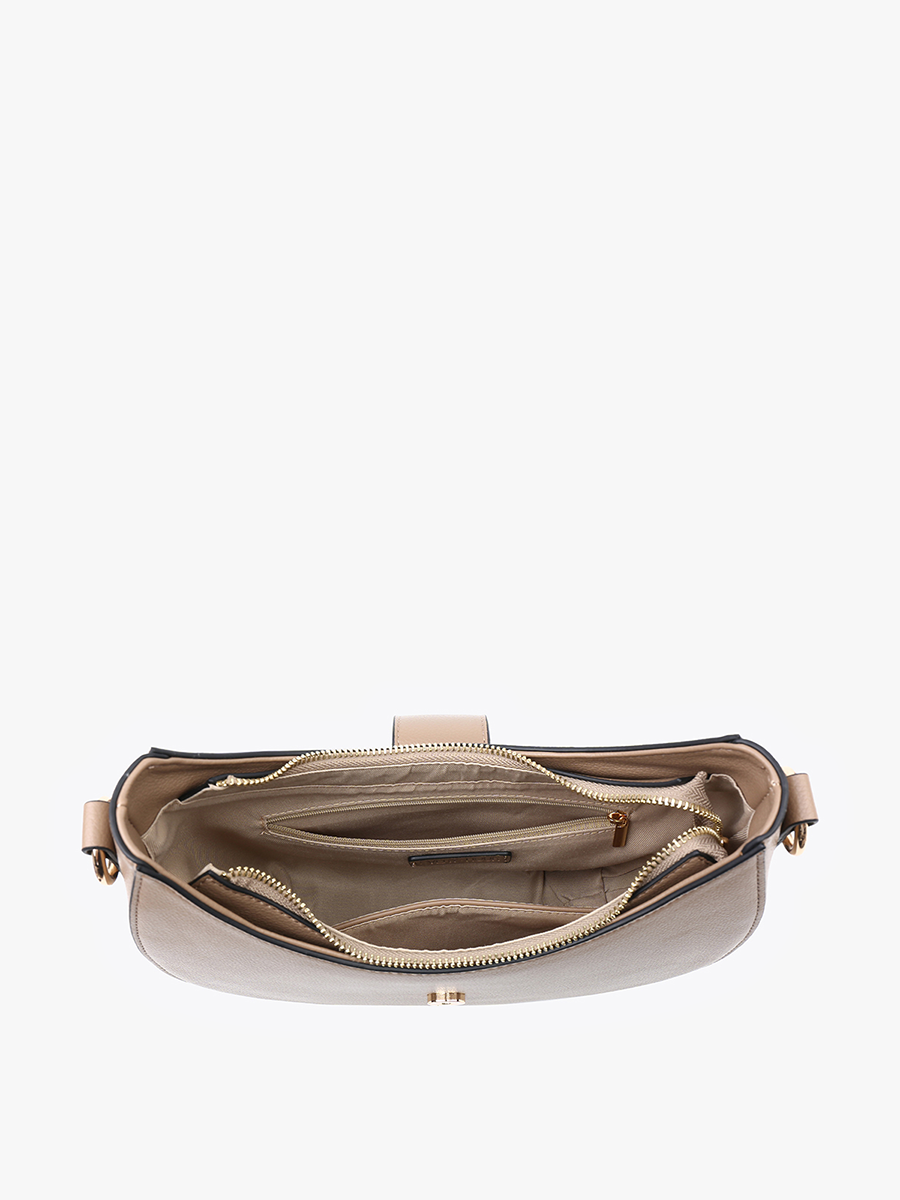 EH2450 Euphemia Half-Moon Crossbody w/ Metal Ring: Off White
