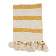 Stripe Tassel Throw: 50"x60" / Mustard