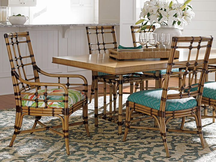 Twin Palms - Seaview Arm Chair - Light Brown / Green