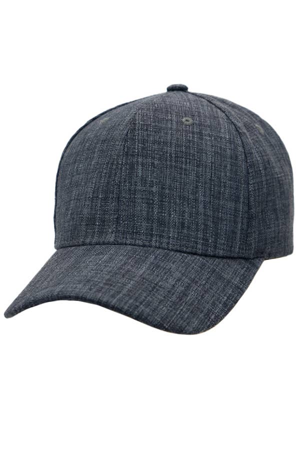 Jute Fabric Six Panel Snap Back Baseball Cap