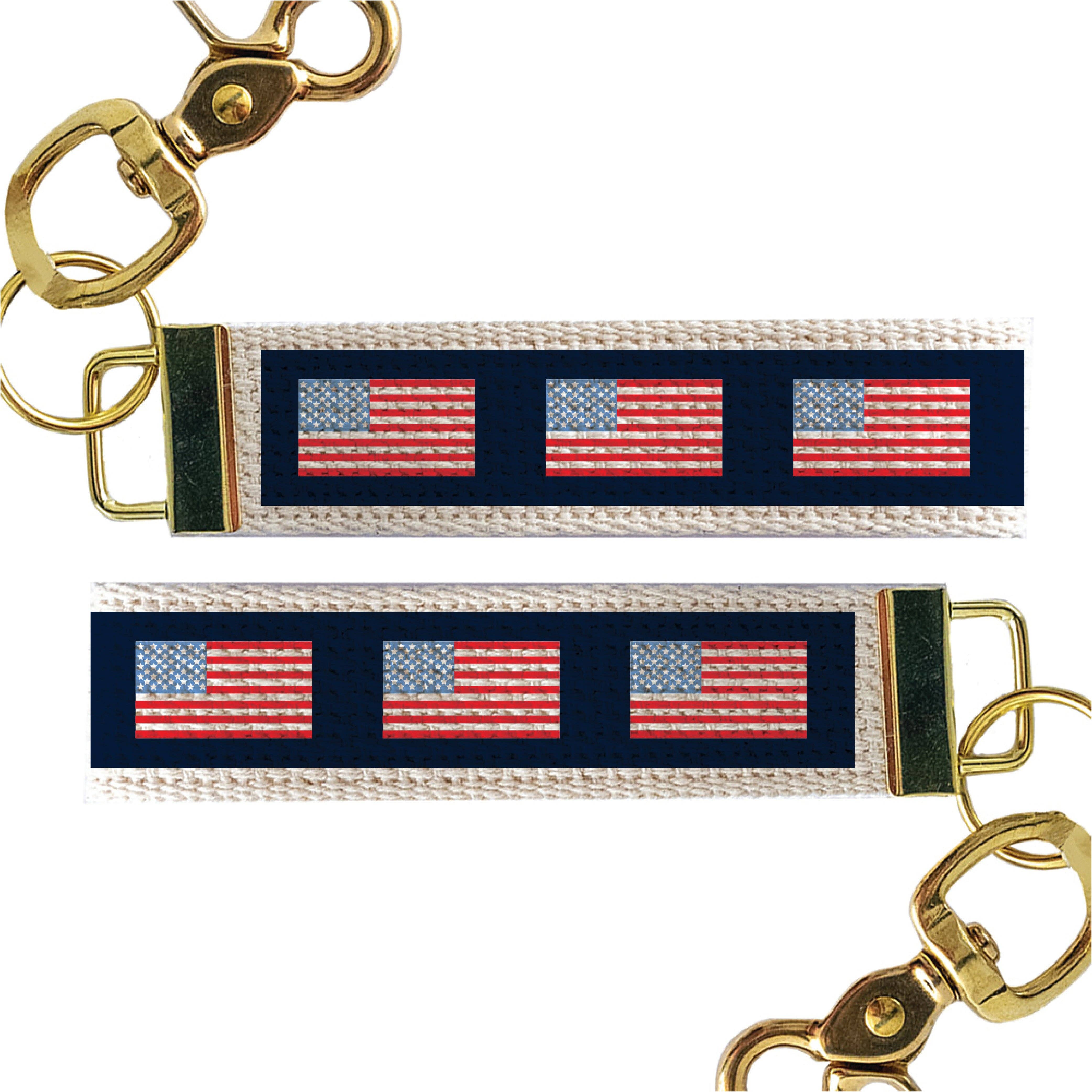 American Flag Color Block Keychain