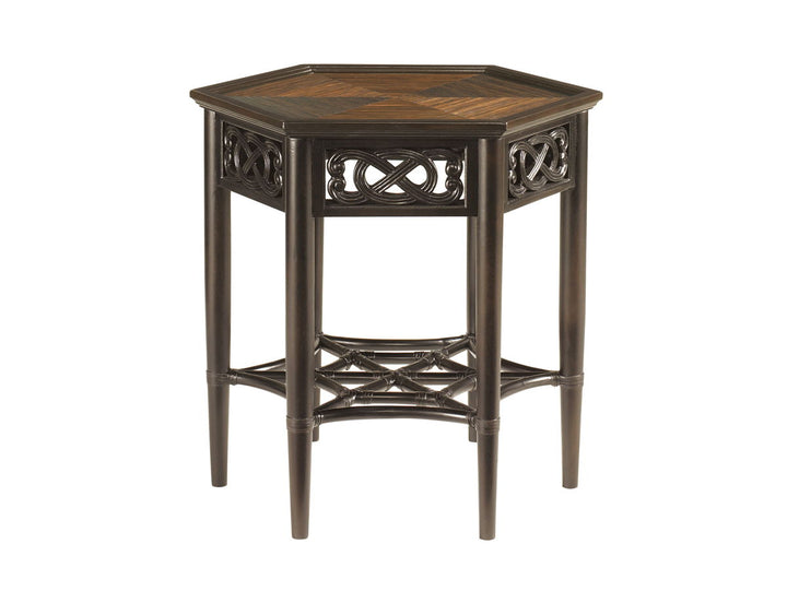 Royal Kahala - Sugar And Lace Dining Table With 60" Glass Top - Dark Brown
