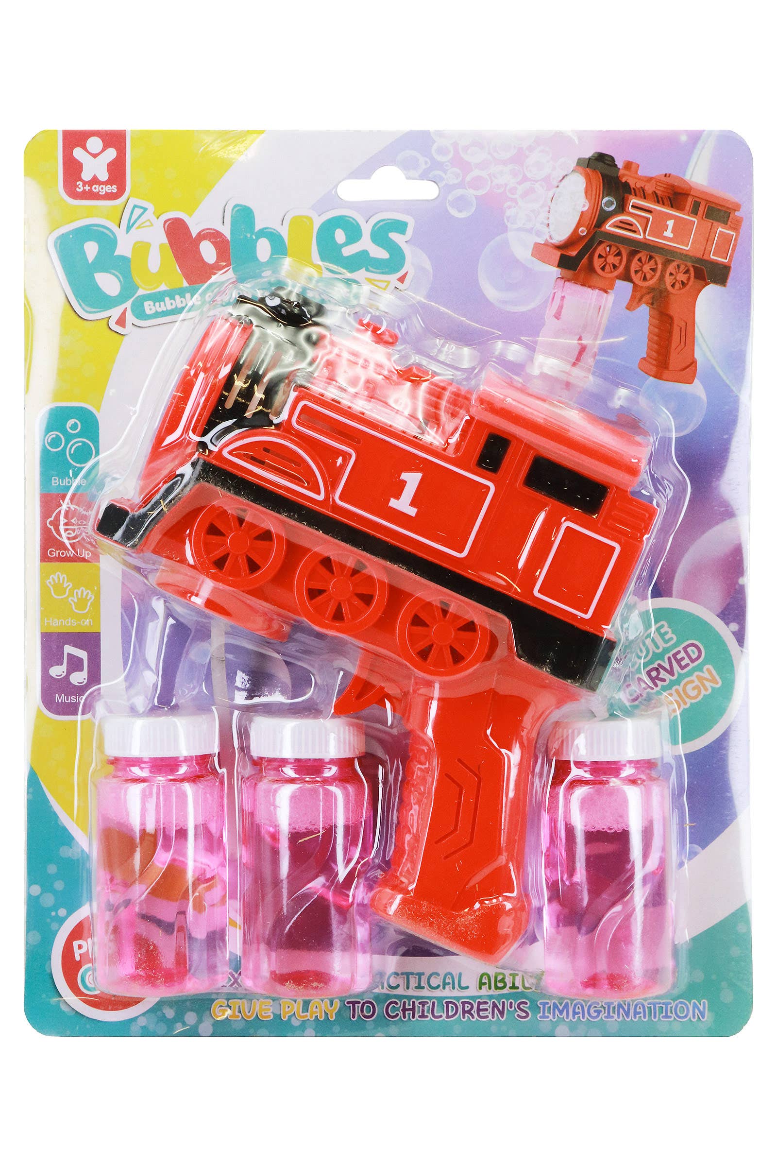 Colorful Train Car LED Light-Up Bubble Gun