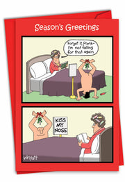Single Christmas Card - Kiss Nose Mistletoe Christmas