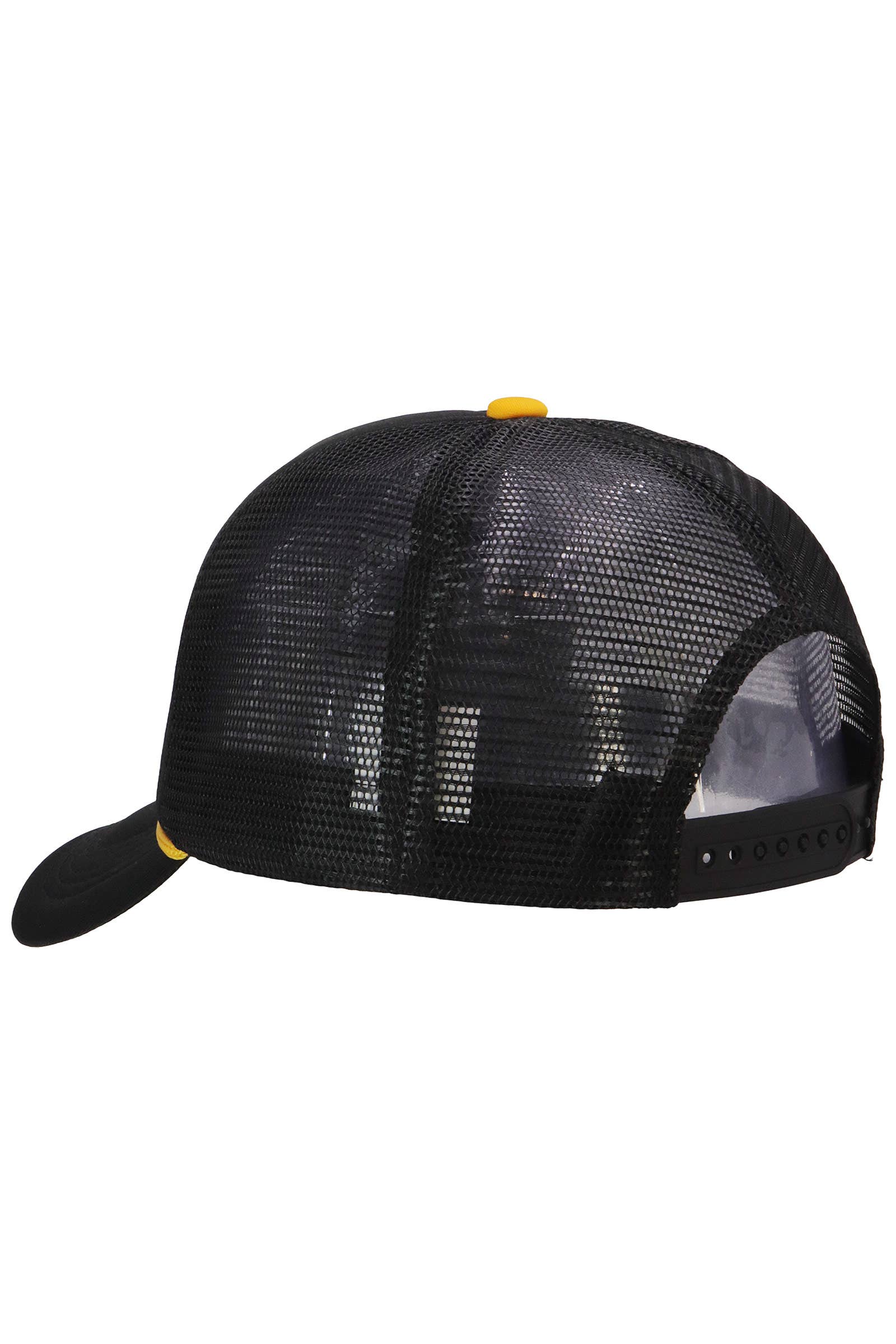 Solid Five Panel Foam Trucker Hat: BLACK / ONE SIZE