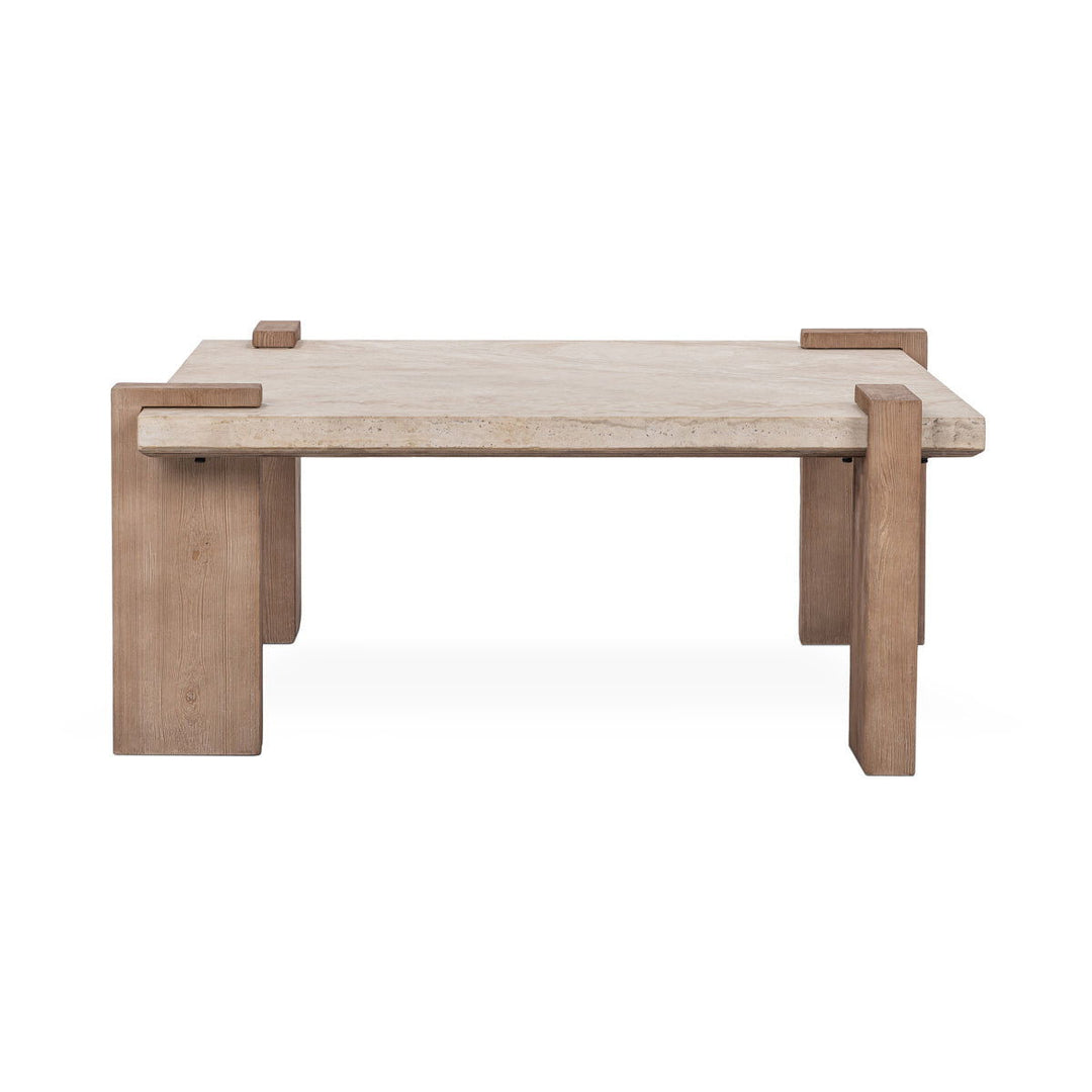 Ruare - 40" Square Coffee Table - Distressed Brown