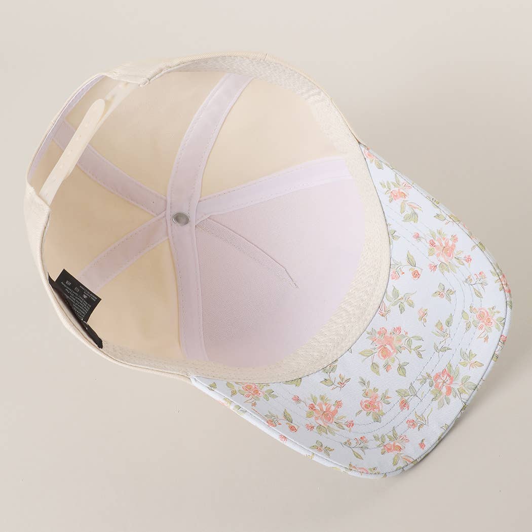 AMERICAN Flag Embroidered patch Flower Pattern Cap