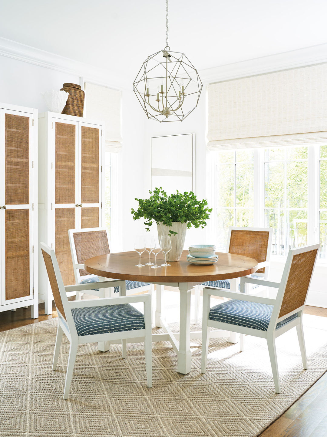 Laguna - Smithcliff Woven Arm Chair - White / Blue