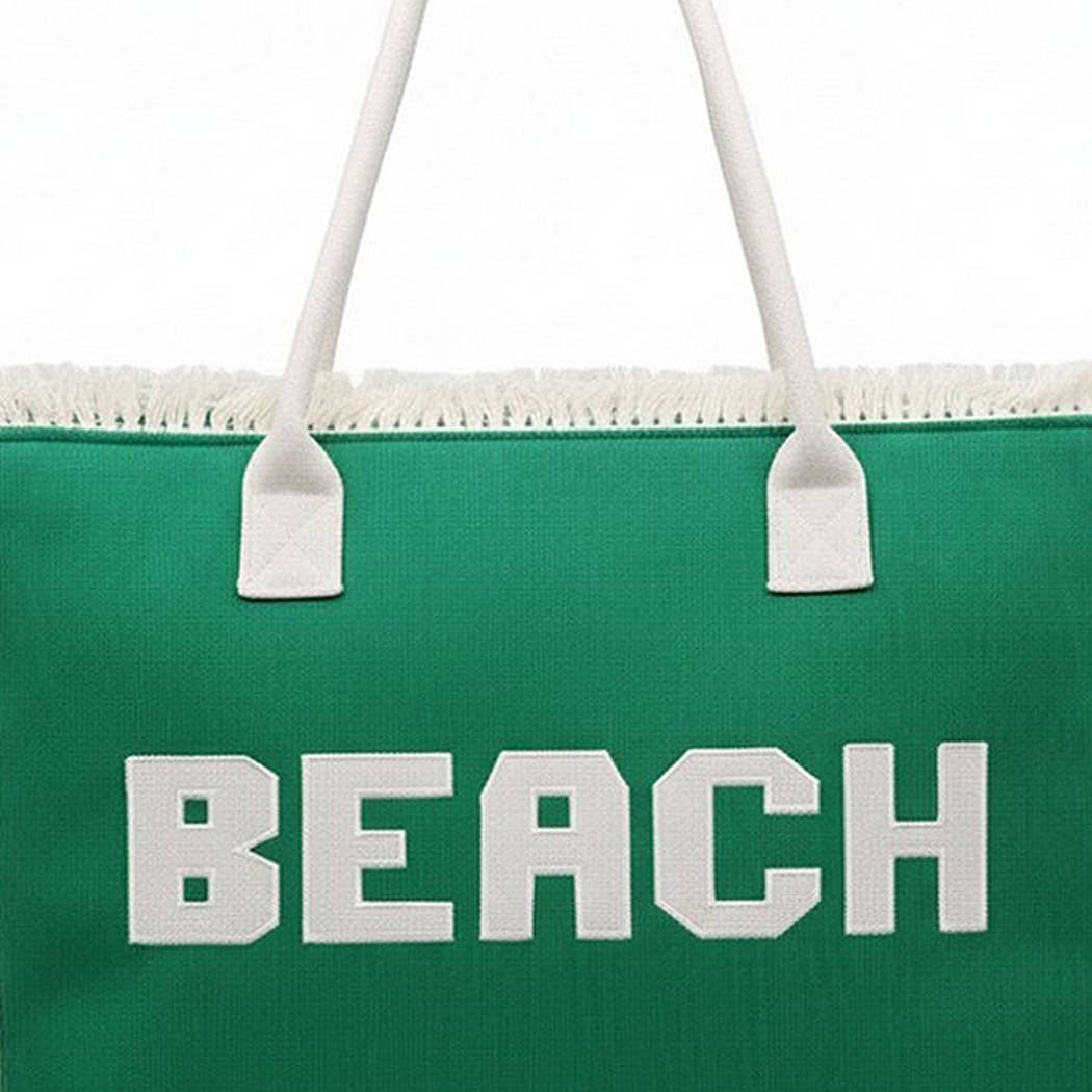 Embroidered Beach Letter Fringe Tote Bag