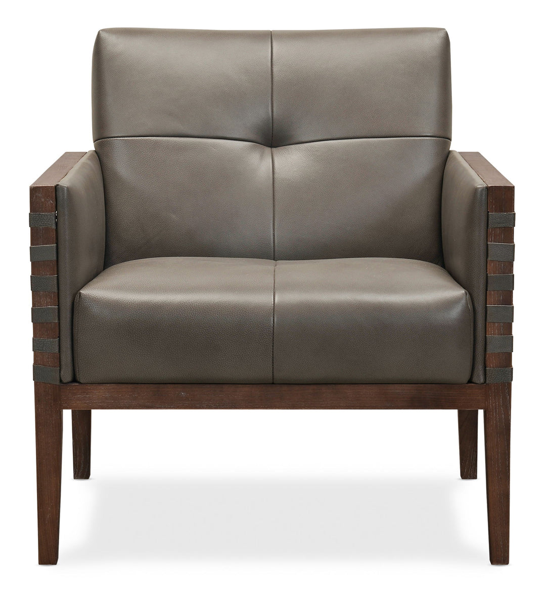 CC - Carverdale Leather Club Chair With Wood Frame