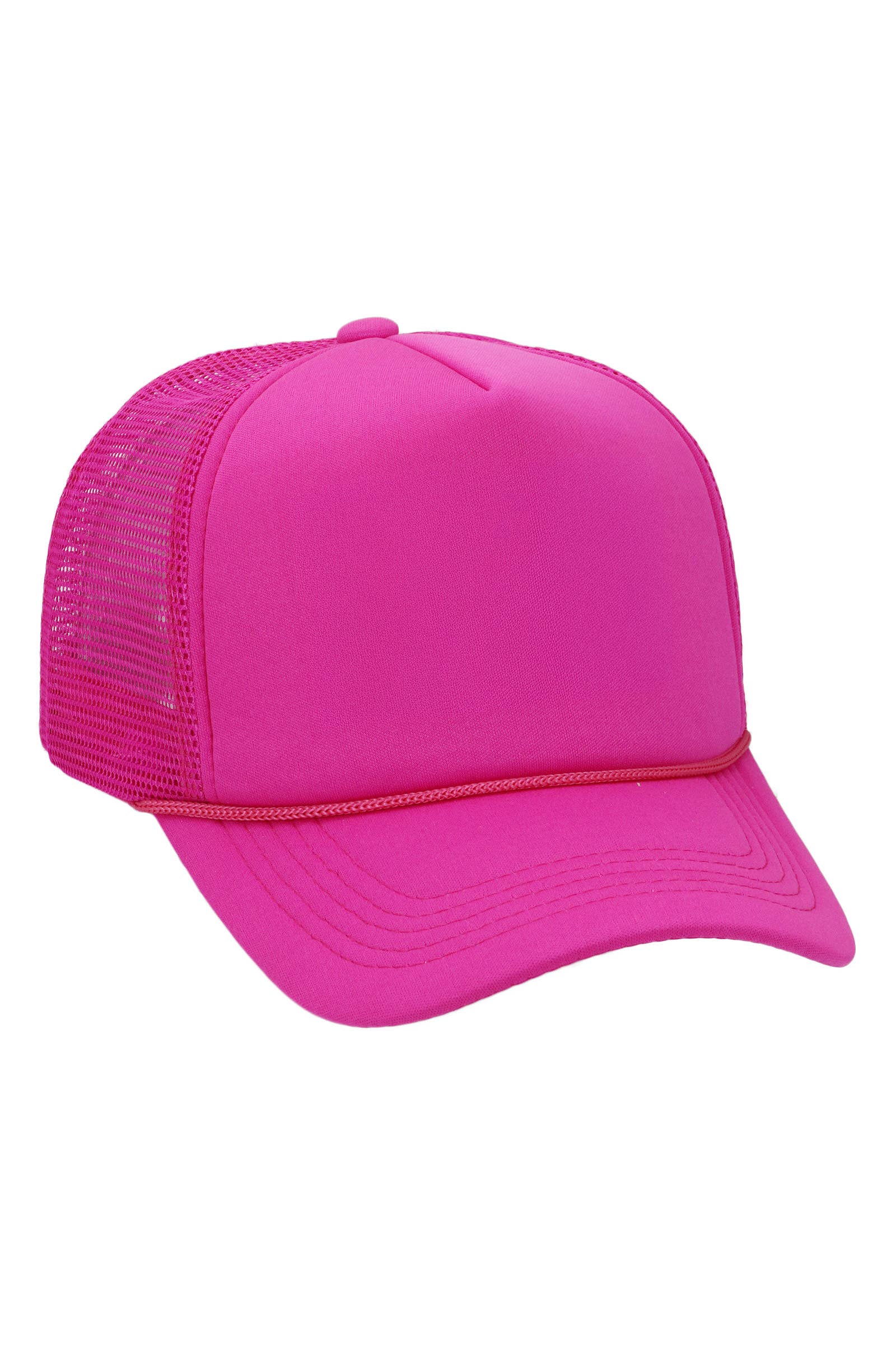 Solid Five Panel Foam Trucker Hat: BLACK / ONE SIZE