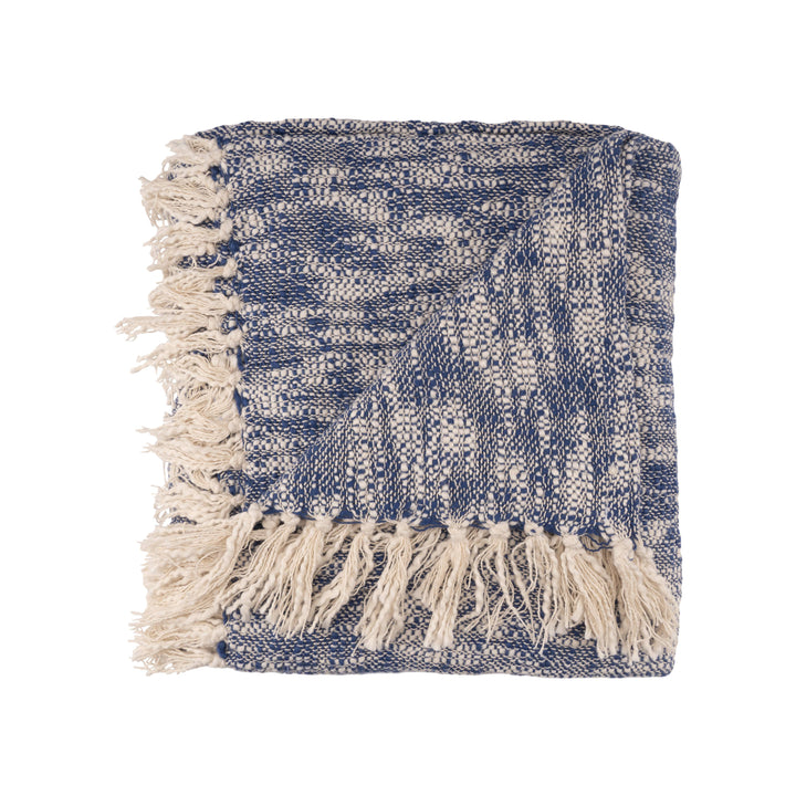 Chambray Ways Throw Blanket: Blue