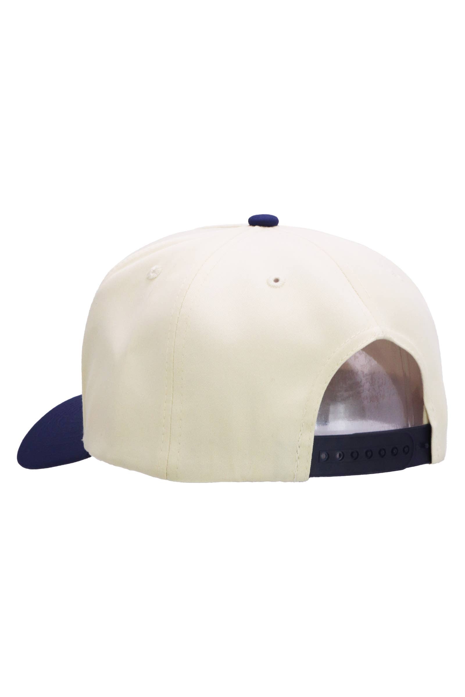 Two Tone Beige Upper Five Panel Baseball Cap: Beige/Black / One Size