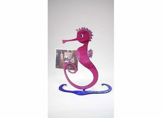 Seahorse Sculpture - Hand Painted - Small - Photo Holder