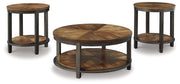 Roybeck - Occasional Table Set (Set of 3) - Light Brown / Bronze