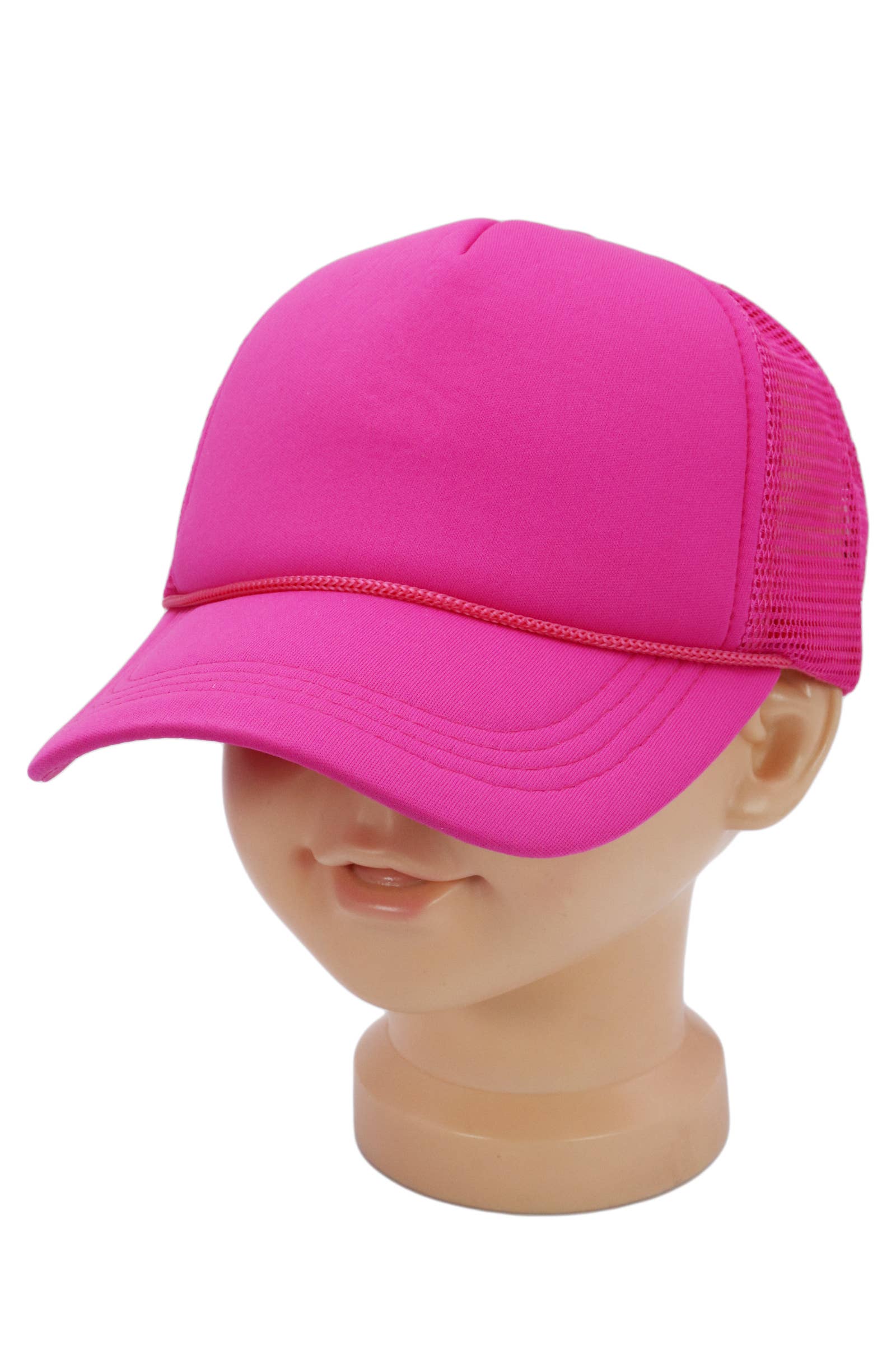 Kids Five Panel Sponge Padded Trucker Hat: BLACK / ONE SIZE