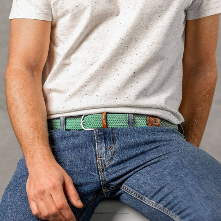 Golf green elastic braided belt: Size 0
