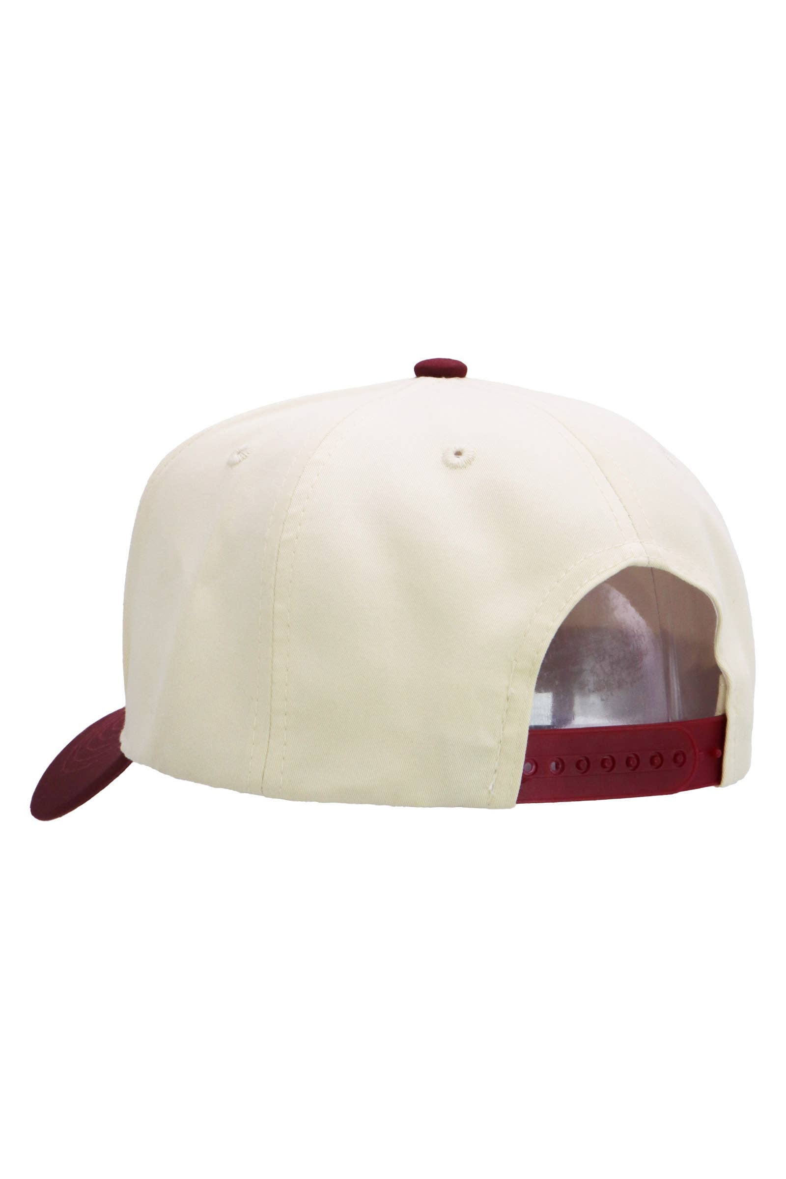 Two Tone Beige Upper Five Panel Baseball Cap: Beige/Black / One Size