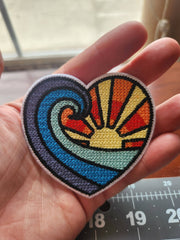 Waves/Sun Heart Iron-On PATCH *EXCLUSIVE*