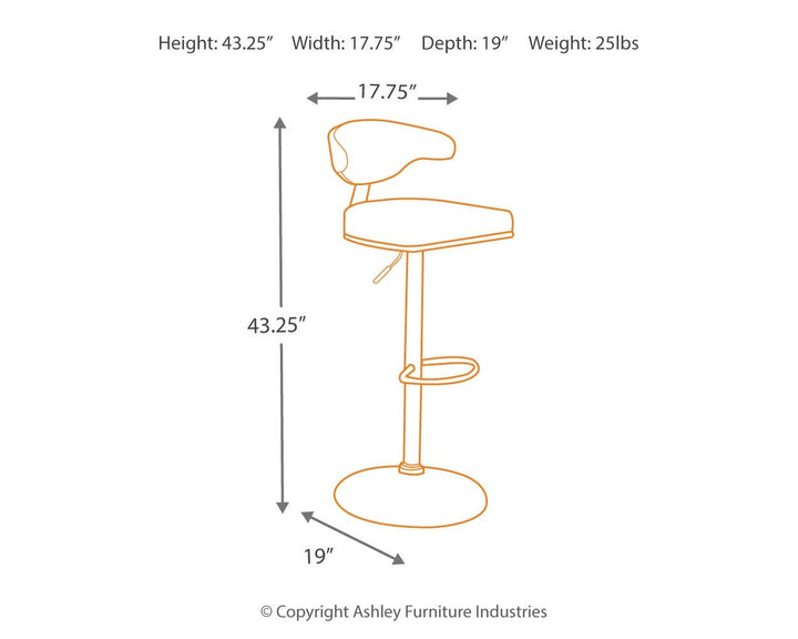 Bellatier - Brown / Black - Tall UPH Swivel Barstool