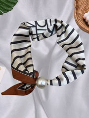 Printed Split-Joint Striped Shawl&Scarf: BROWN / One_size