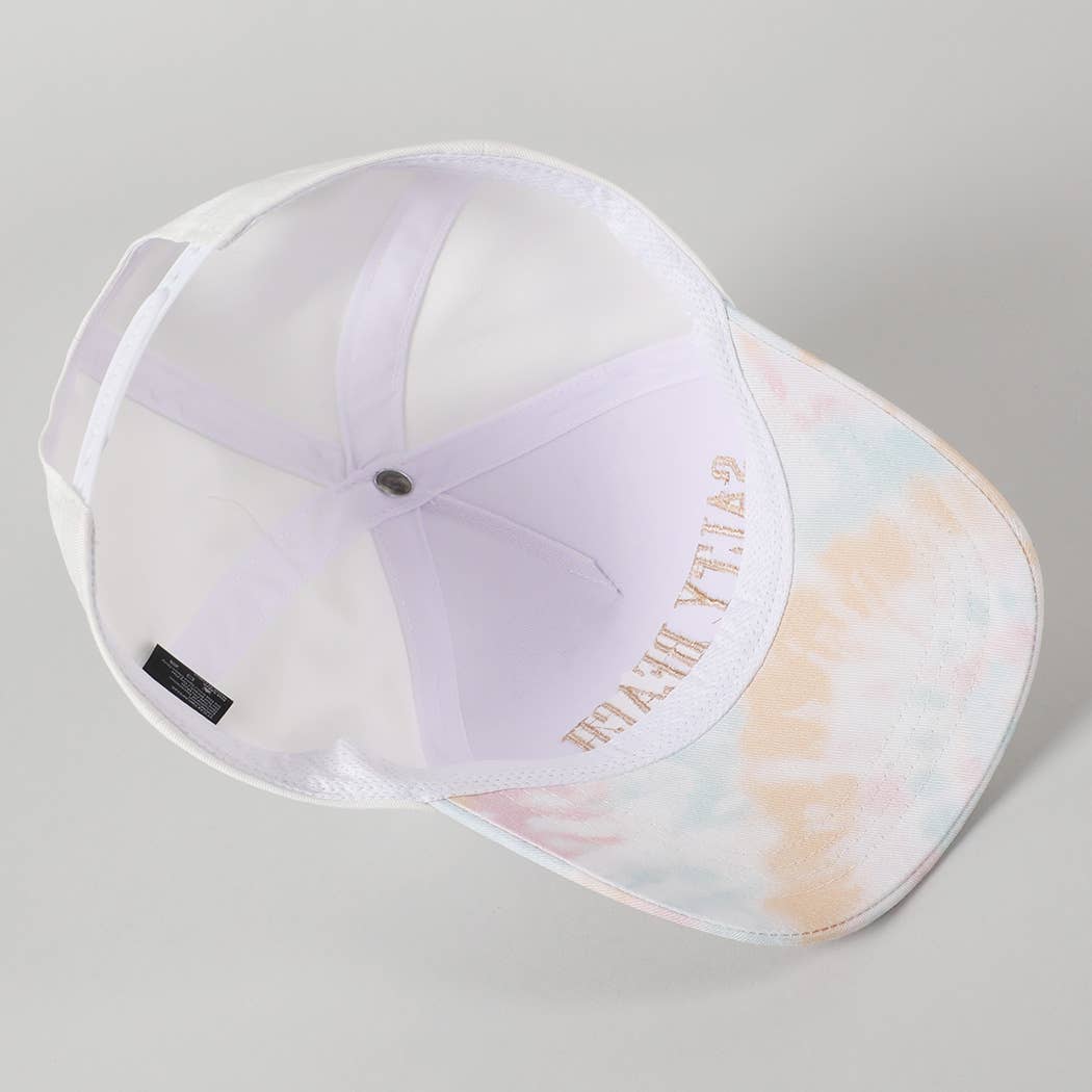 SALTY BEACH Embroidery Tie Dye Pattern Trucker Hat