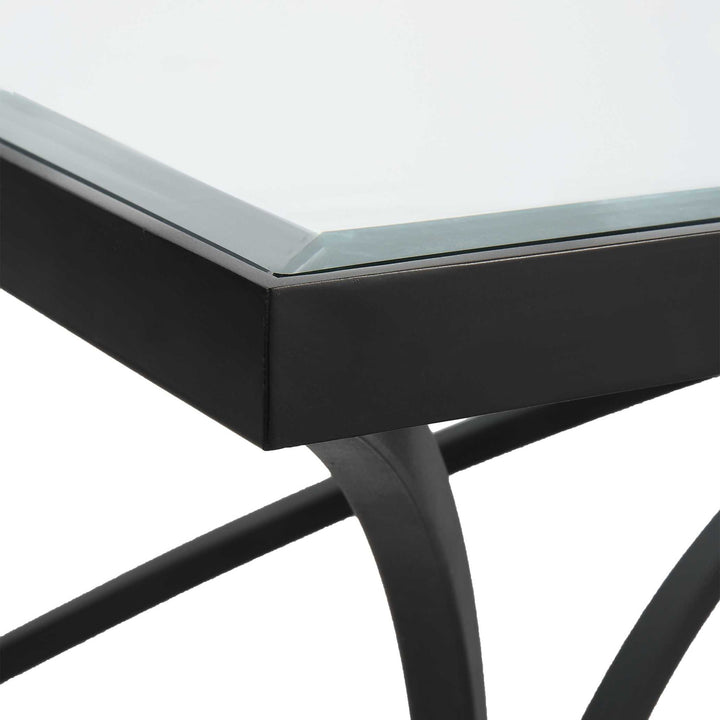 Alayna - Metal & Glass Coffee Table - Black