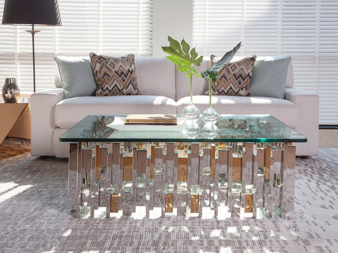 Signature Designs - Cityscape Rectangular Cocktail Table - Pearl Silver