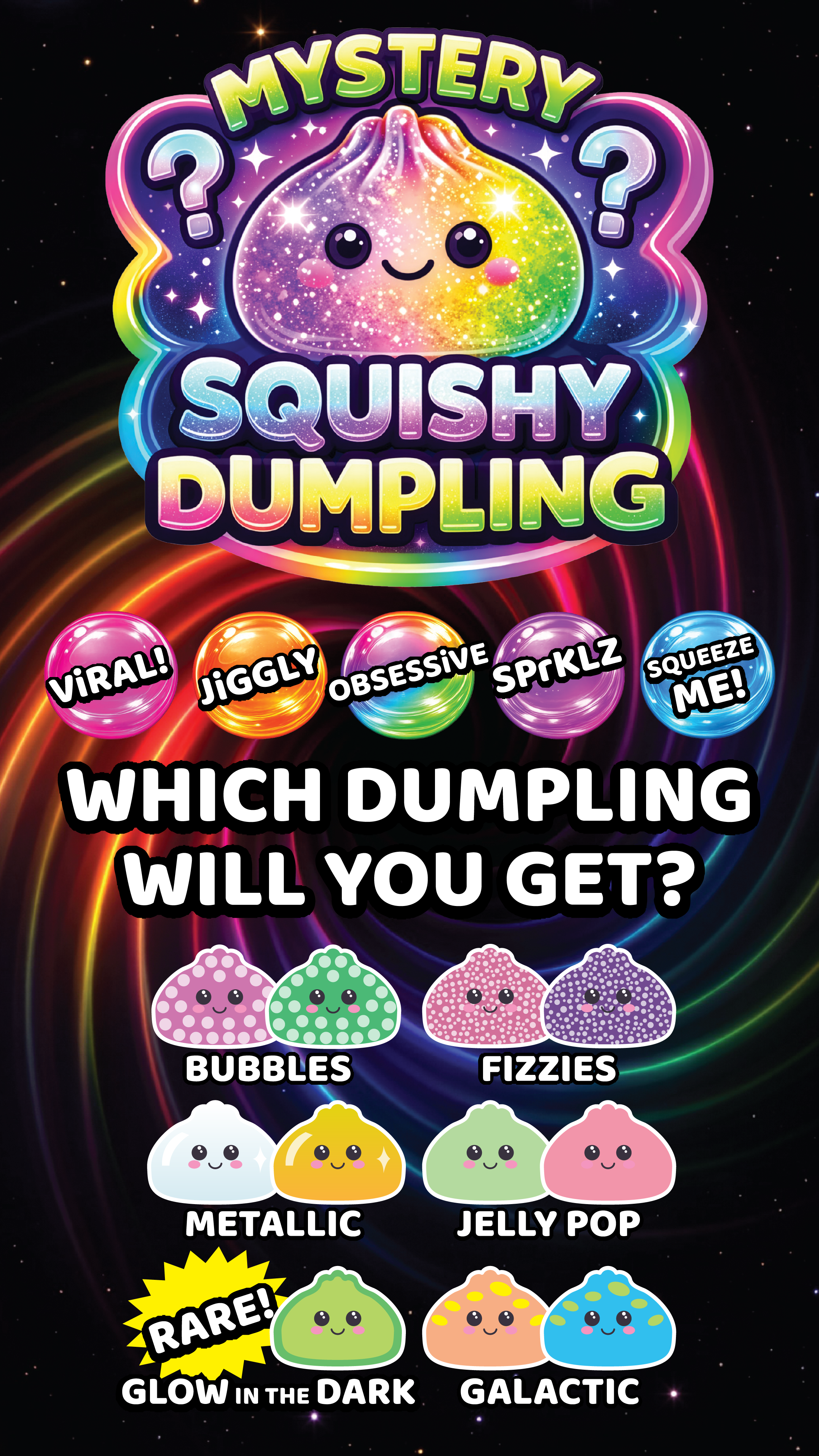 Fun Doh Mystery Dumpling Squishies | 12-Piece Retail Display