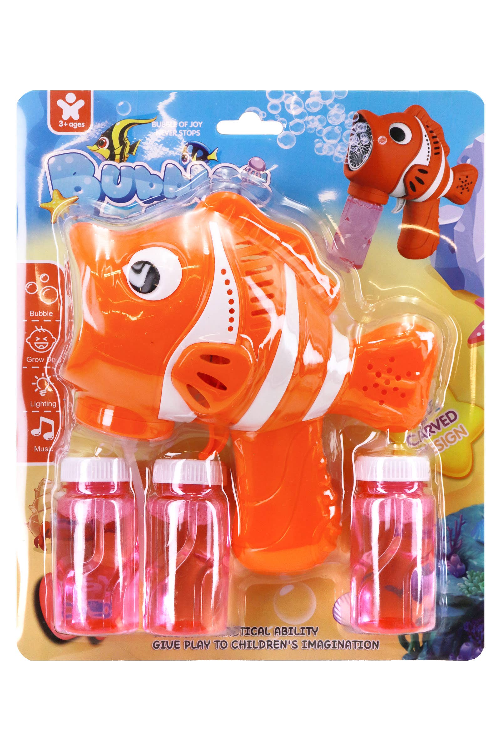 Clownfish LED Light-up Bubble Maker Gun