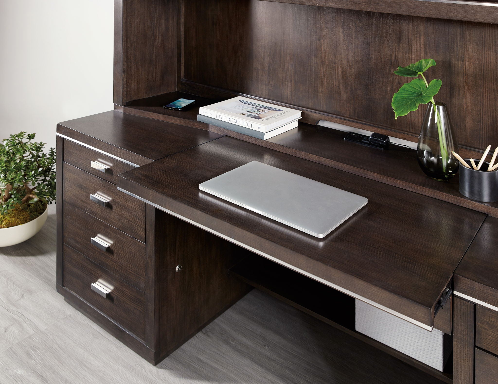 Work Your Way - House Blend Computer Credenza - Dark Brown