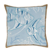 Seaside Splash Fish Throw Pillow: Blue / 20" / Poly Filled