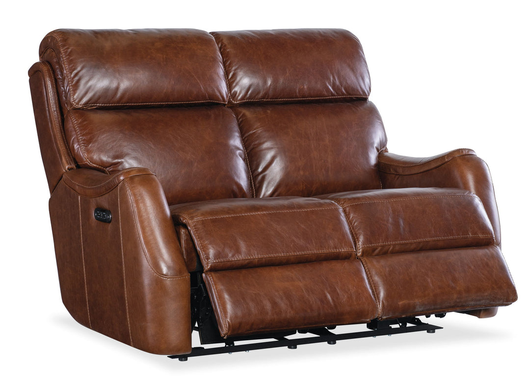 Harlan - Zero Gravity Power Loveseat With Power Headrest - Dark Brown