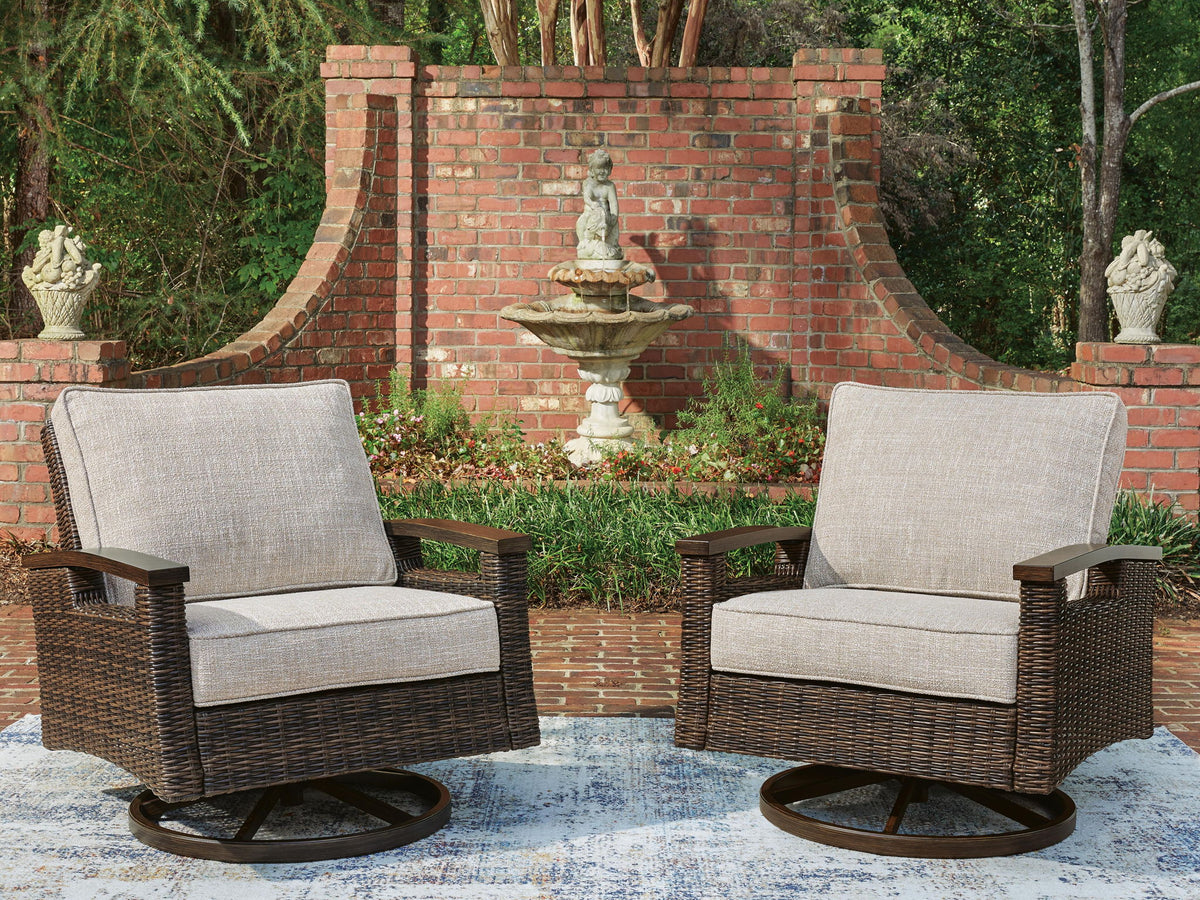 Monterey Point - Swivel Lounge Chair (Set of 2) - Dark Brown