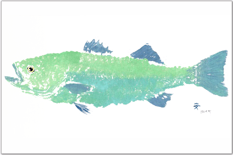 FishAye Sea Foam Bass Placemat | Coastal Nautical Table Decor: Set of 8