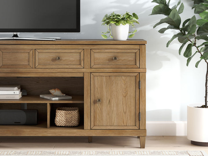 Sharlance - Light Brown - XL TV Stand With Fireplace Option