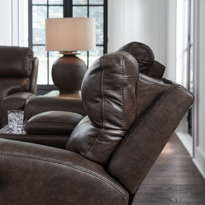Crossplex - Smoke - Power Recline Loveseat / Console / Adjustable Headrest