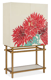 Melange - Patrisha Bar Cabinet - Beige / Red