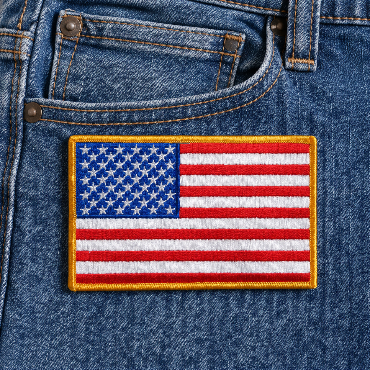 American Flag Iron-On & Sew-On Rayon Patch – 6" x 4"