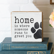 Home Is Where Someone Runs Decorative Wooden Block
